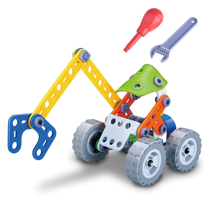 Развивающий болтовой STEM конструктор Build&Play Экскаватор 74 детали