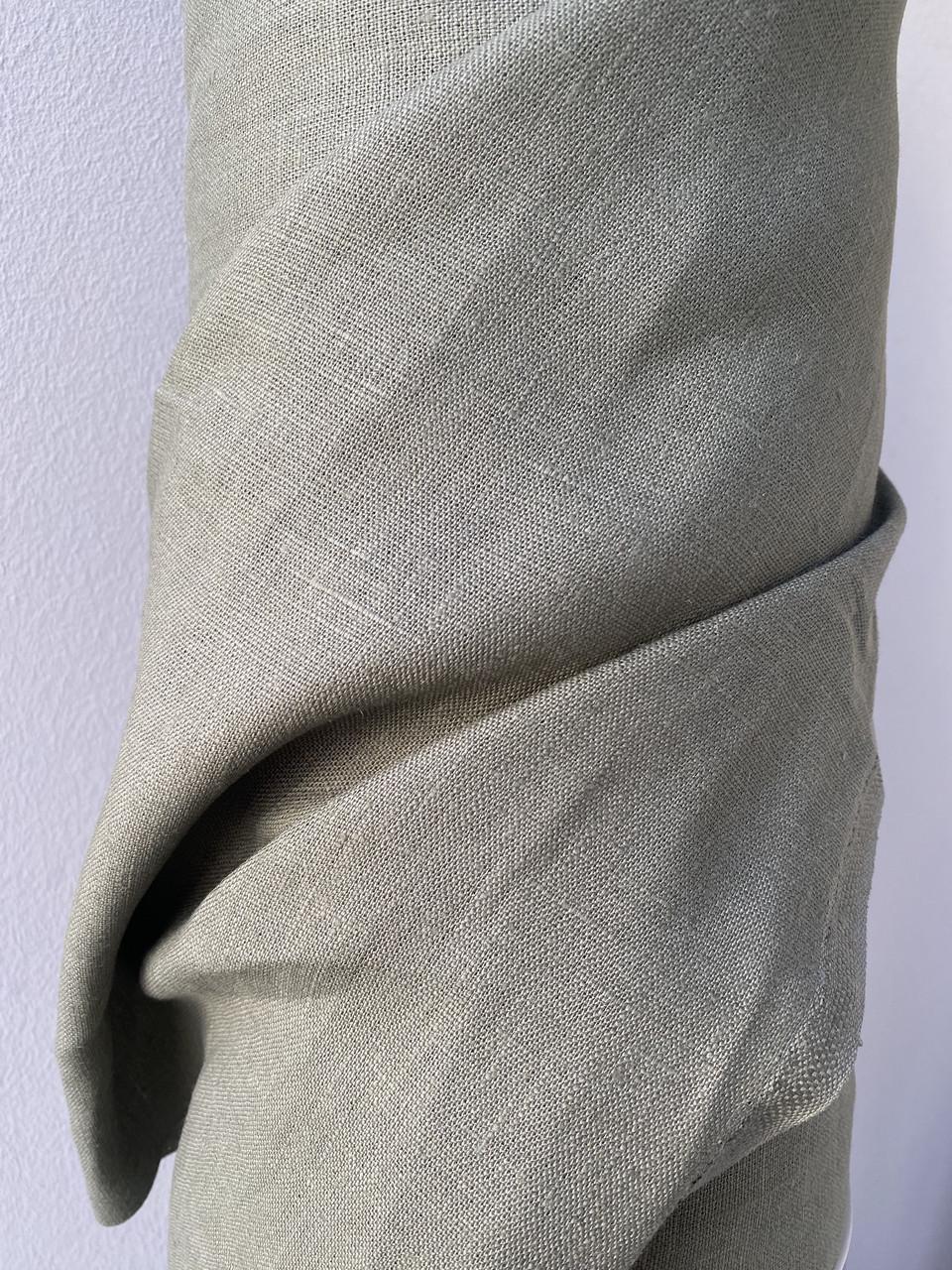 Ткань скатертная LINEN PLUS льняная 143 см 594 Хаки - фото 7
