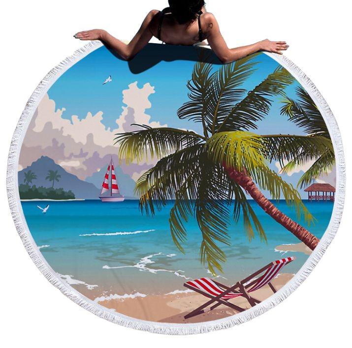 Полотенце с бахрамой HomyTex Мечты d 150 см (8-79020) Полотенце с бахрамой HomyTex Мечты d 150 см (8-79020)