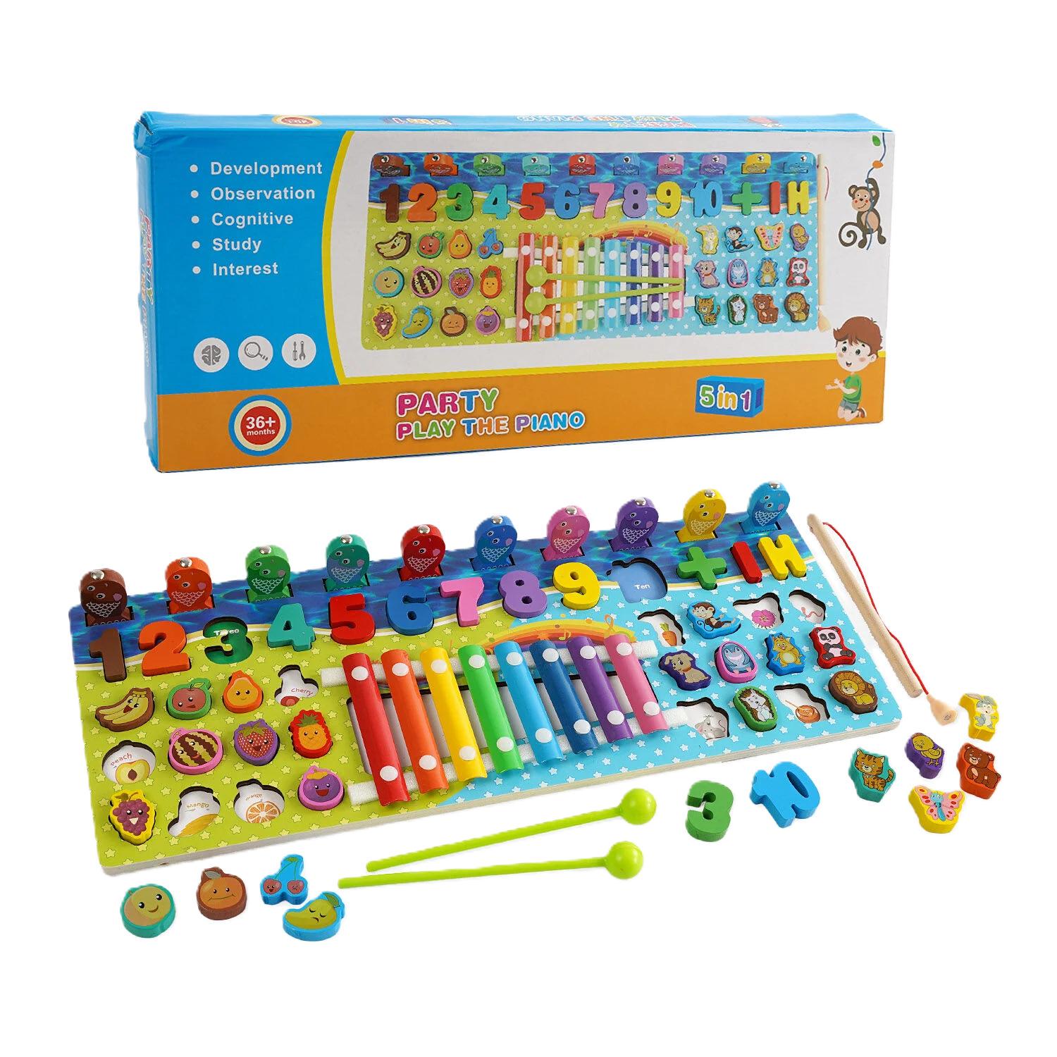 Игрушка для малышей деревянная C-65858/48 Рыбалка/Доска-сортер логическая магнитная в коробке (23425589)