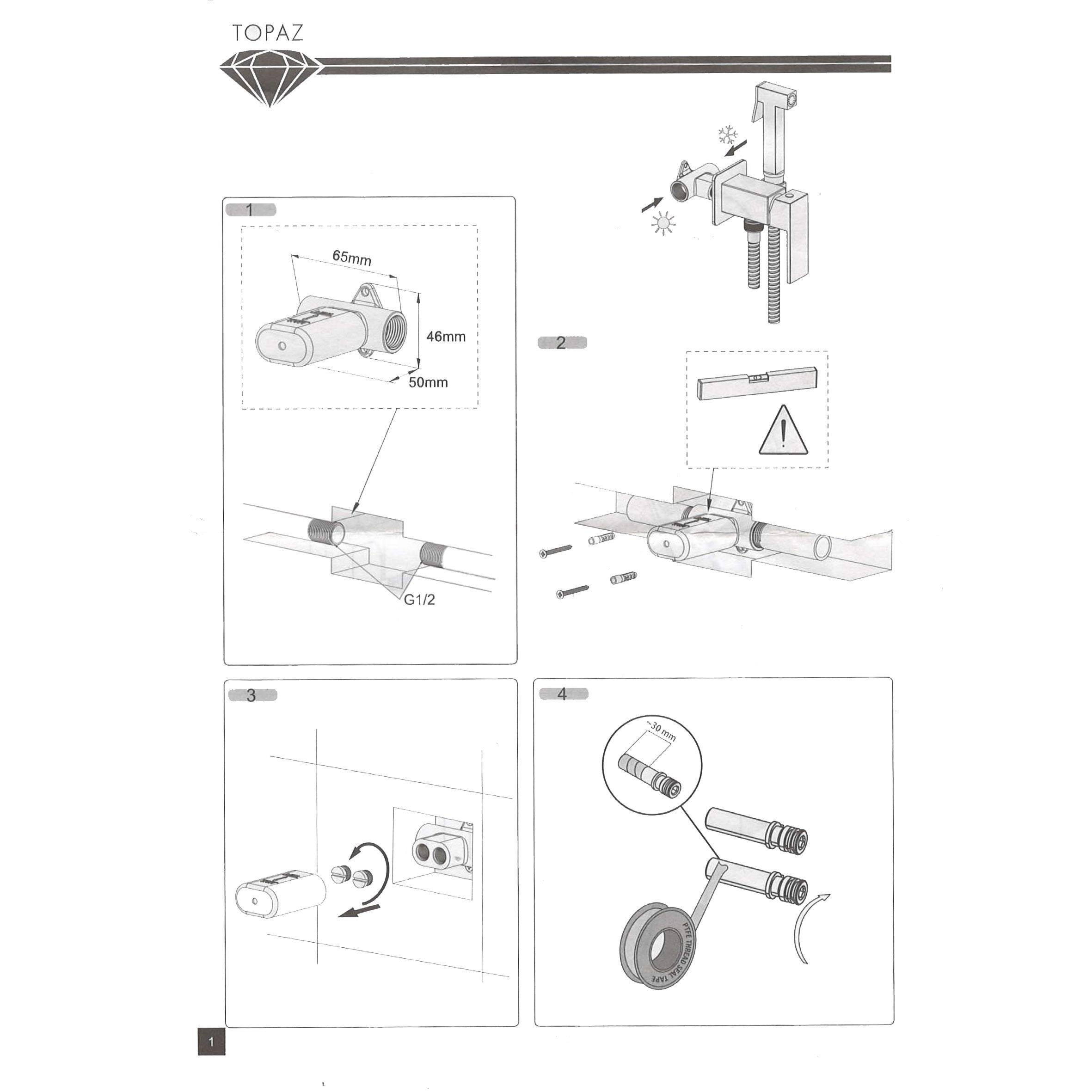 Змішувач гігієнічний TOPAZ LOFT TLF 32106-H39-C (000028884м) - фото 3 Змішувач гігієнічний TOPAZ LOFT TLF 32106-H39-C (000028884м) - фото 3