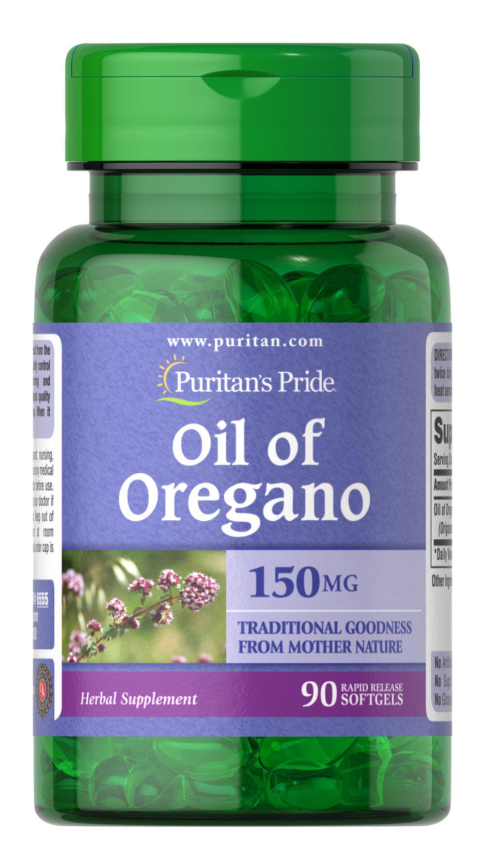 Масло Орегано Puritan's Pride Oil of Oregano 150 мг 90 Caps - фото 1