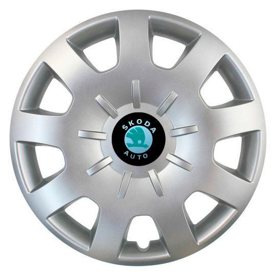 Автомобильные колпаки SKS 314 R15 с логотипом Skoda 4 шт. Серебристый