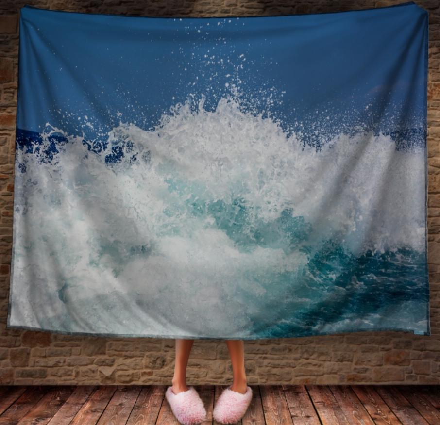 Плед із 3D принтом Морська хвиля 150х200 см (epi_0470)