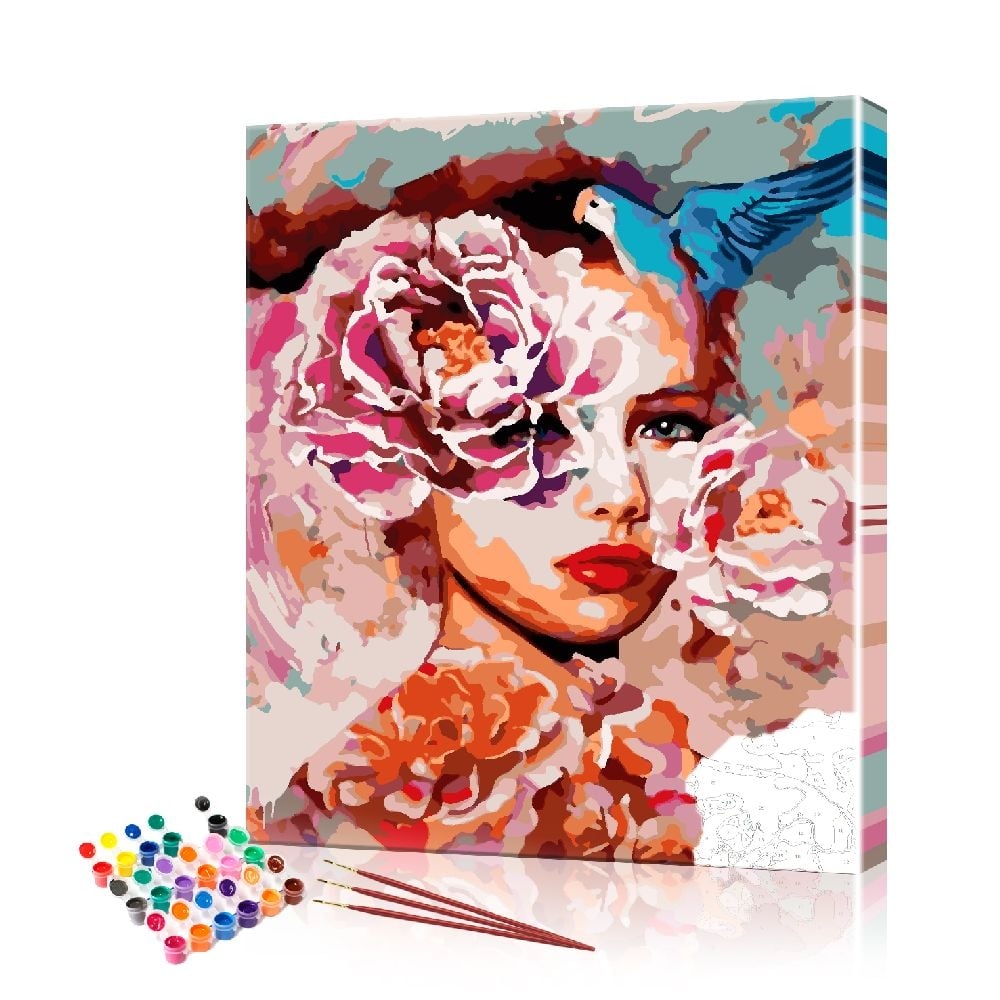 Картина по номерам ArtSale Девушка в цветах PBN0893 40х50 см