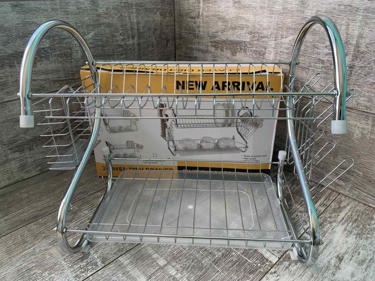 Сушка для посуди двоярусна Kitchen storage rack NJ-116 - фото 3