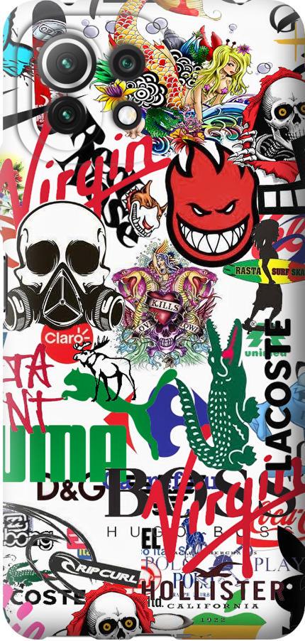 Чехол на Xiaomi Mi 11 Lite Many different logos (4022u-2281-42517)