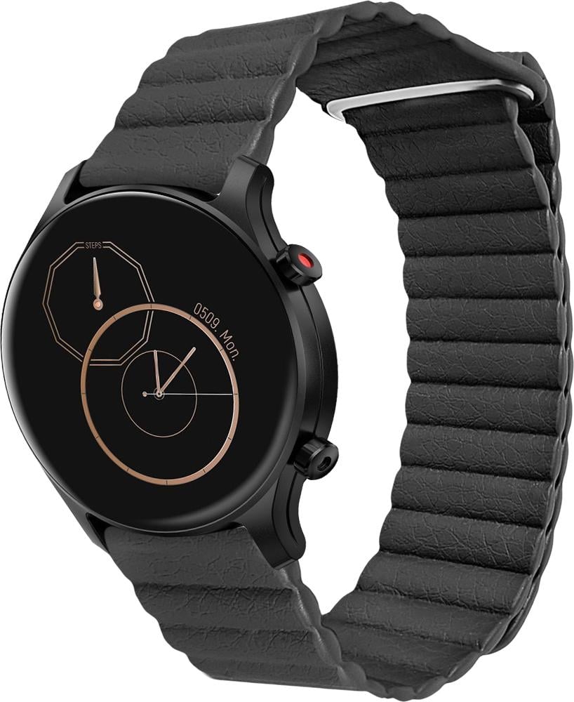 Ремешок кожаный Genis для Haylou LS04 RS3 Black (26535-2B)