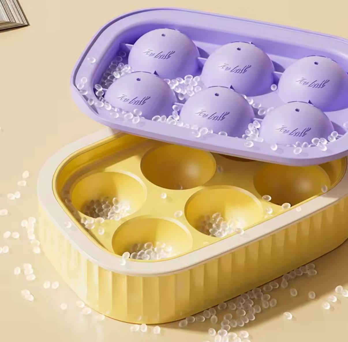 Форма для льоду Куля 6 комірок з кришкою Фіолетово-жовтий (НР051594) - фото 2