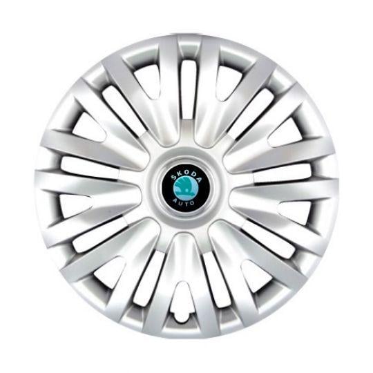 Ковпаки автомобільні SKS 313 R15 з логотипом Skoda 4 шт. Сріблястий Ковпаки автомобільні SKS 313 R15 з логотипом Skoda 4 шт. Сріблястий