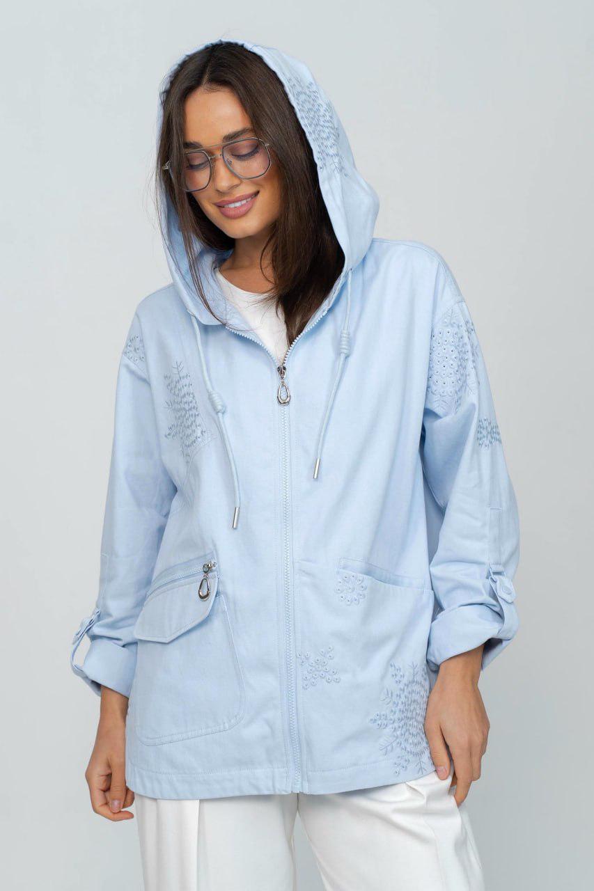 Куртка-ветровка котоновая Ришелье oversize 3XL Голубой (33356672)