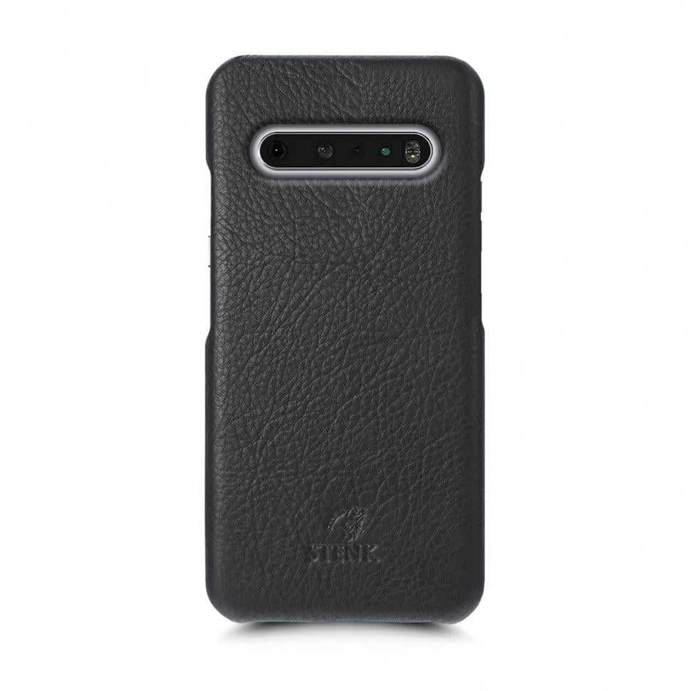 Кожаная накладка Stenk Cover для LG V60 ThinQ Черная (69310)