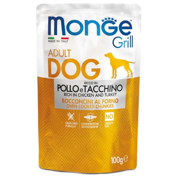 Корм для собак влажный Monge Dog Wet Grill курица с индейкой 100 г (000025684)
