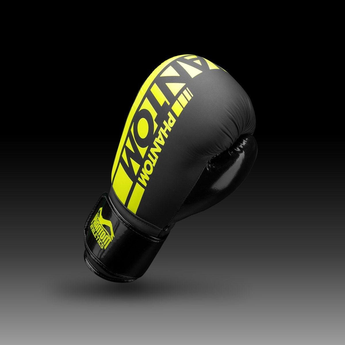 Рукавиці боксерські Phantom APEX Elastic Neon 16 унцій Black/Yellow - фото 3