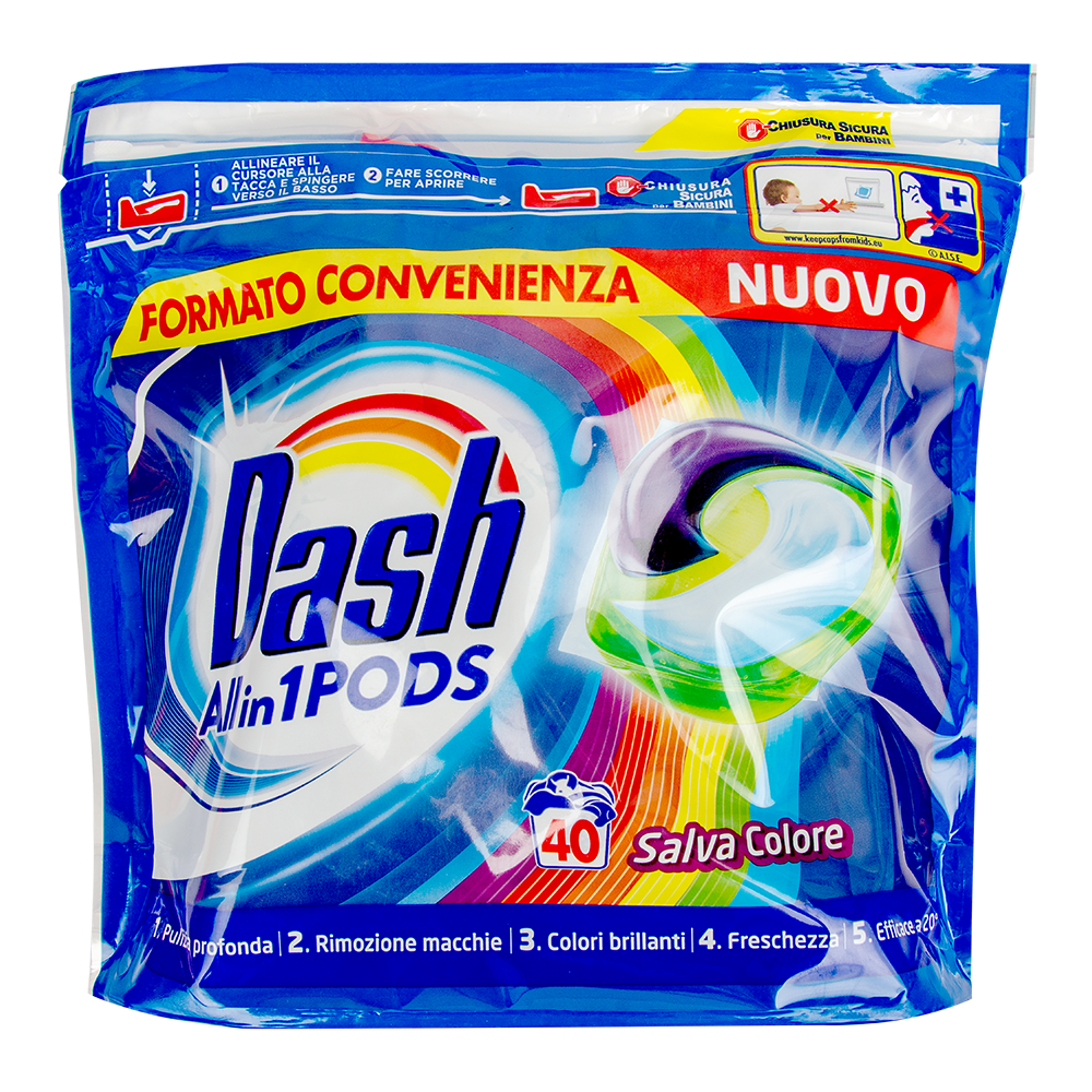 Гель-капсули для прання 3в1 Dash Color 40 прань