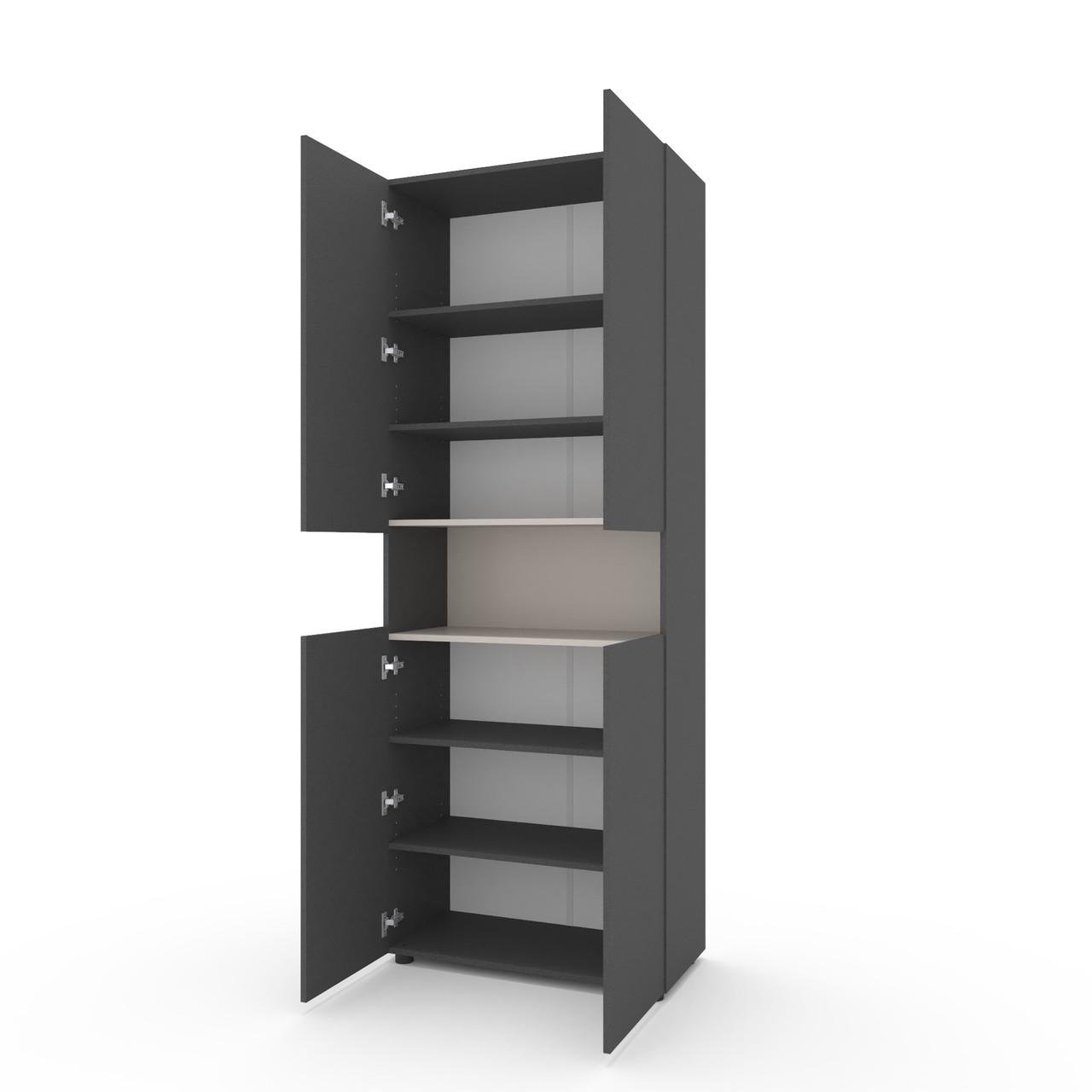 Пенал Metkas Home B002 ЛДСП 800x350x2130 мм Антрацитовий/Кашемір - фото 2 Пенал Metkas Home B002 ЛДСП 800x350x2130 мм Антрацитовий/Кашемір - фото 2