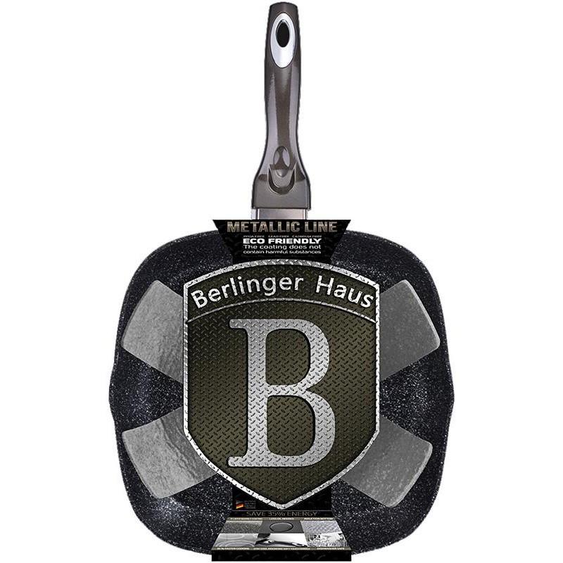 Гриль-пательня Carbon зі зручною ручкою та індукційним turbo-дном 28х28х4,1 см (1249N-BH) - фото 5 Гриль-пательня Carbon зі зручною ручкою та індукційним turbo-дном 28х28х4,1 см (1249N-BH) - фото 5