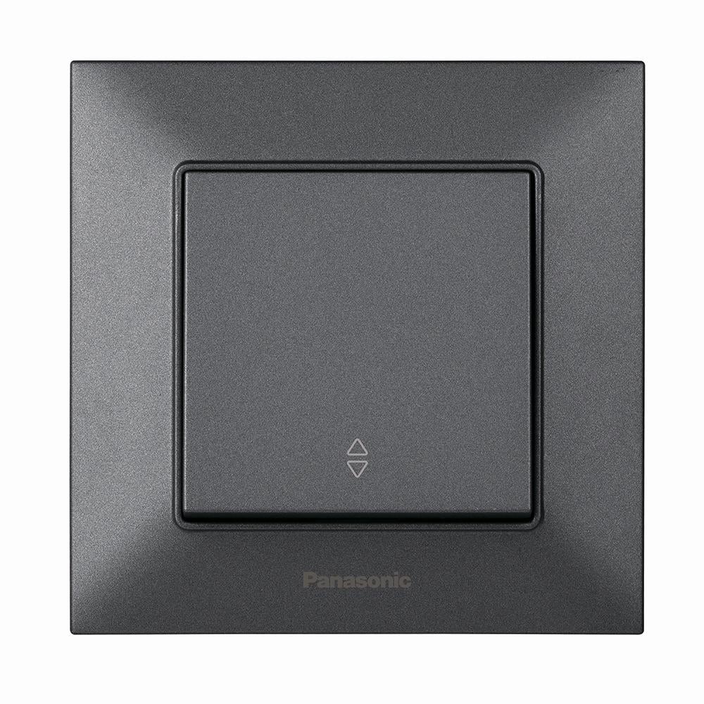 Выключатель Panasonic Arkedia Slim одноклавишный проходной Дымчатый (22863)