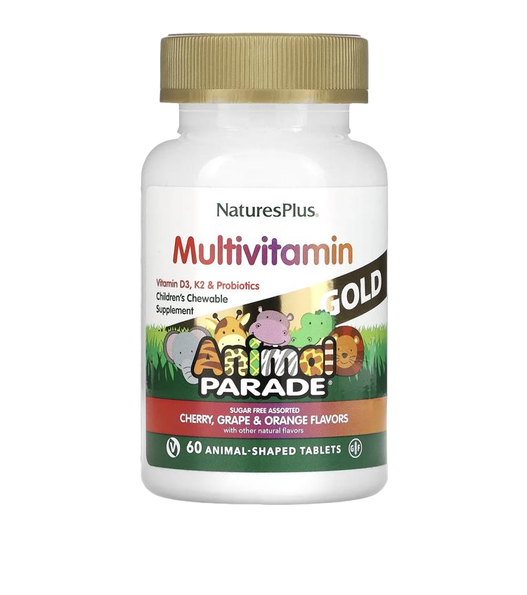Добавка для дітей із мультивітамінами та мікроелементами Nature's Plus Source of Life Animal Parade Gold жувальна у формі тварин 60 таблеток