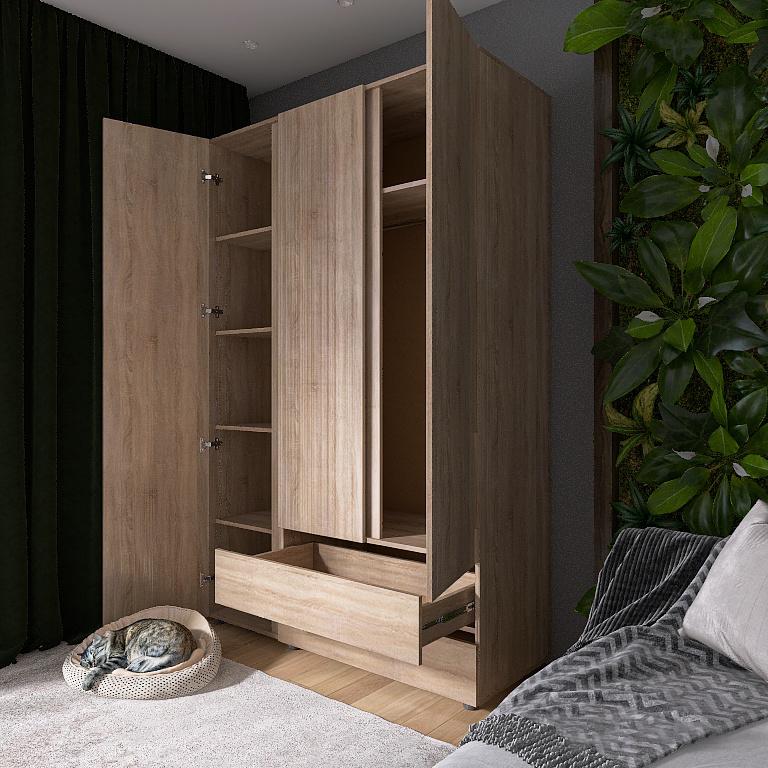 Шкаф Everest Лайт ШЛ-3 1365х500х2080 мм Сонома (11153) - фото 8