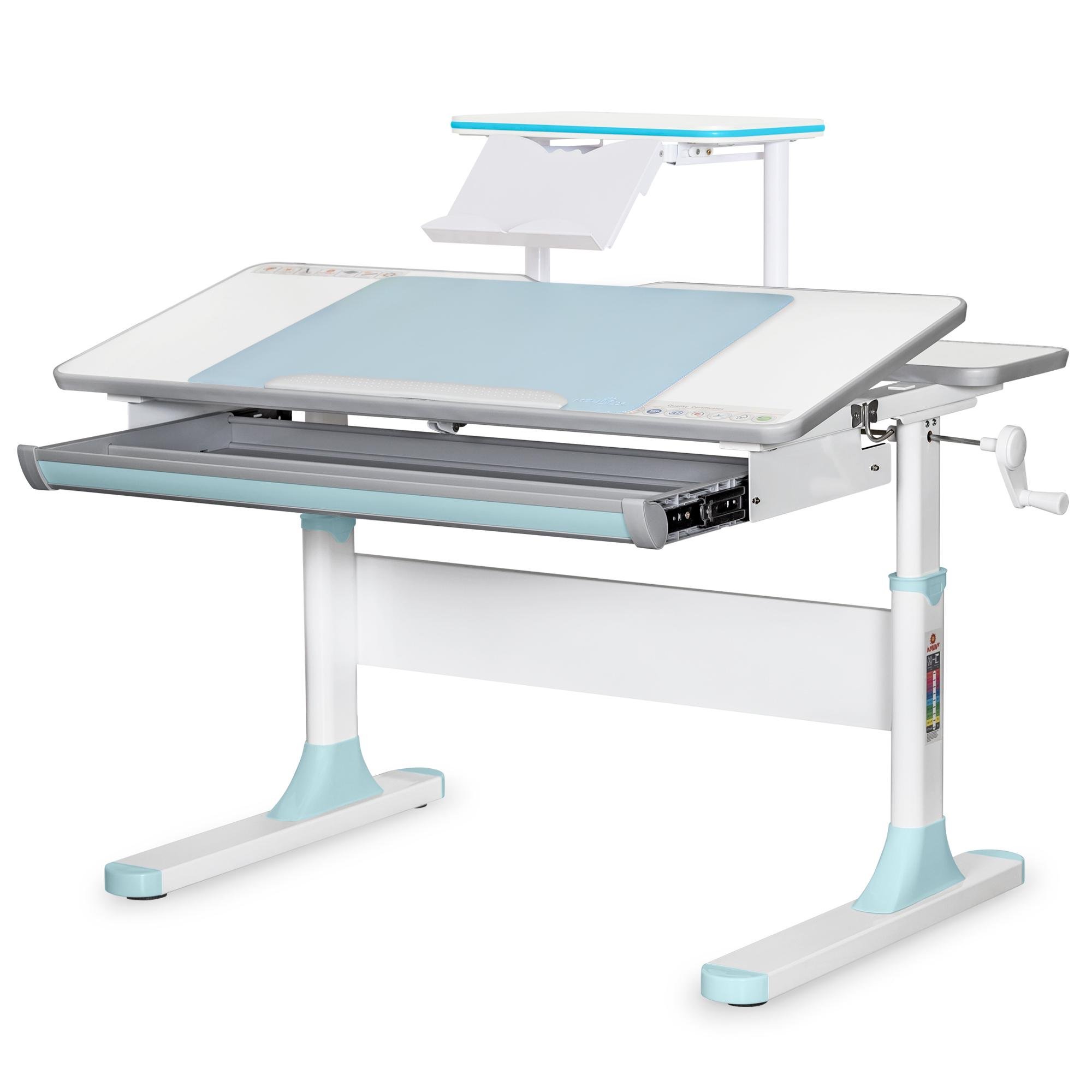 Парта-трансформер школьная Mealux Edmonton Multicolor детская с полкой S50 Голубой (8720682) - фото 1 Парта-трансформер школьная Mealux Edmonton Multicolor детская с полкой S50 Голубой (8720682) - фото 1
