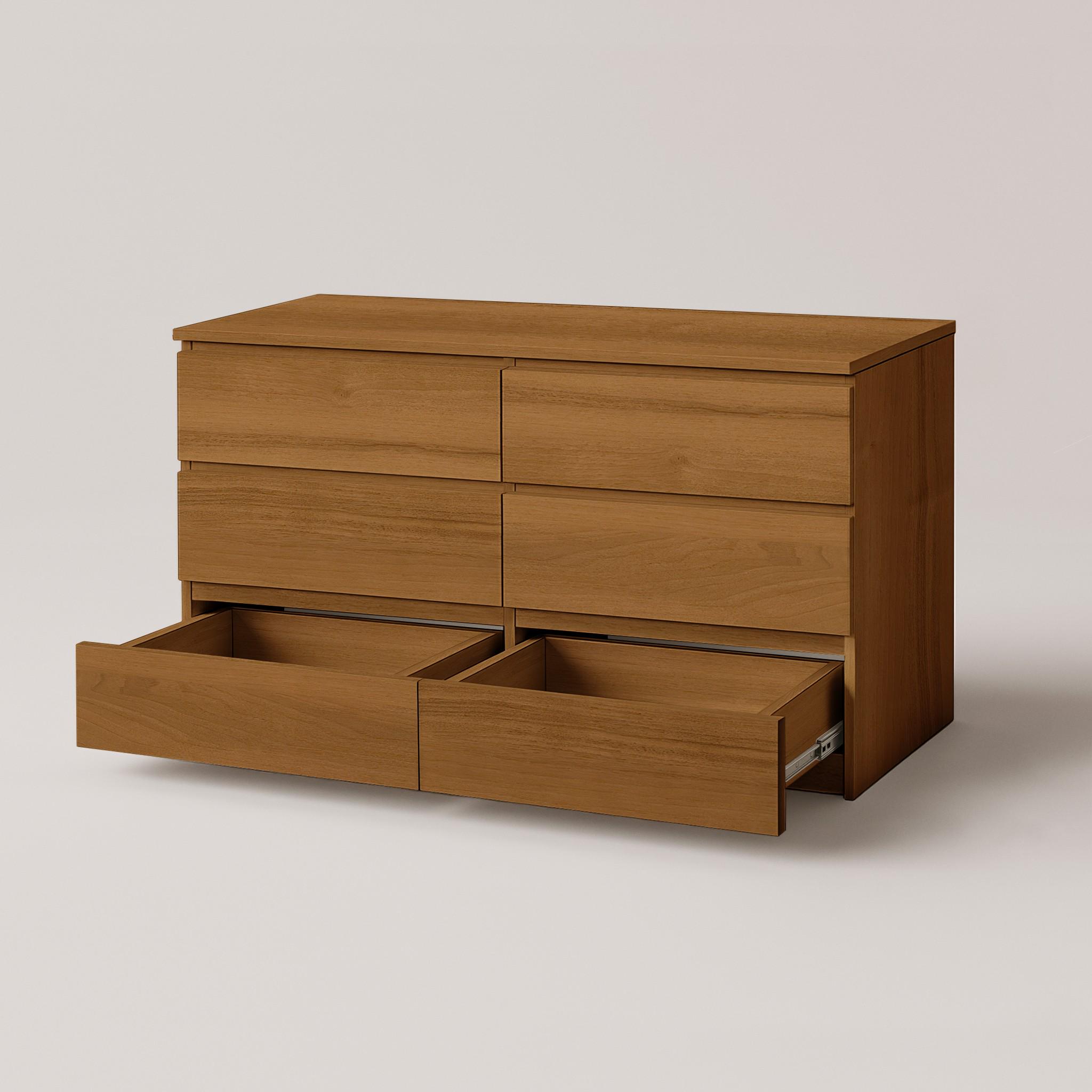 Комод на 6 ящиков без ручек Kvatro 130 1300х400х750 мм Орех Эксклюзив - фото 3 Комод на 6 ящиков без ручек Kvatro 130 1300х400х750 мм Орех Эксклюзив - фото 3