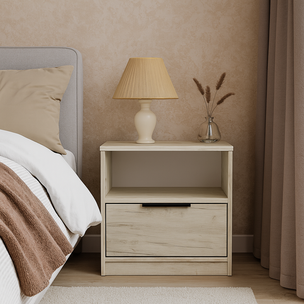 Тумба прикроватная ТП4 SENAM 490х450х350 мм ДСП Дуб Крафт Белый