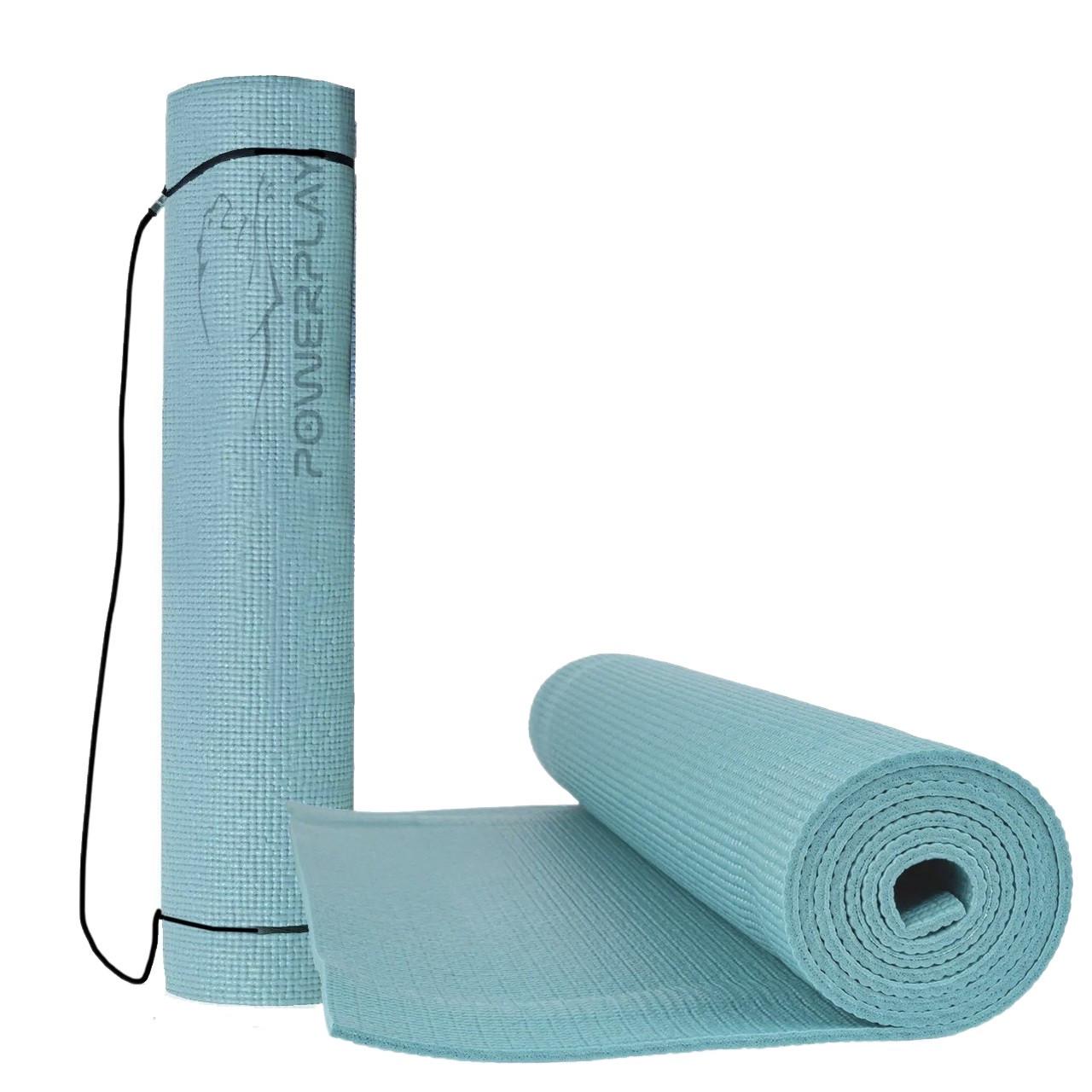 Коврик для йоги и фитнеса PowerPlay 4010 PVC Yoga Mat Зеленый (20176187) - фото 3