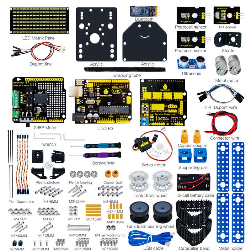 Робот Танк гусеничный с Bluetooth Keyestudio для изучения Arduino - фото 2