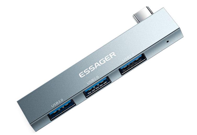 USB-хаб Essager Fengyang Grey (EHBC03-FY0G-P)