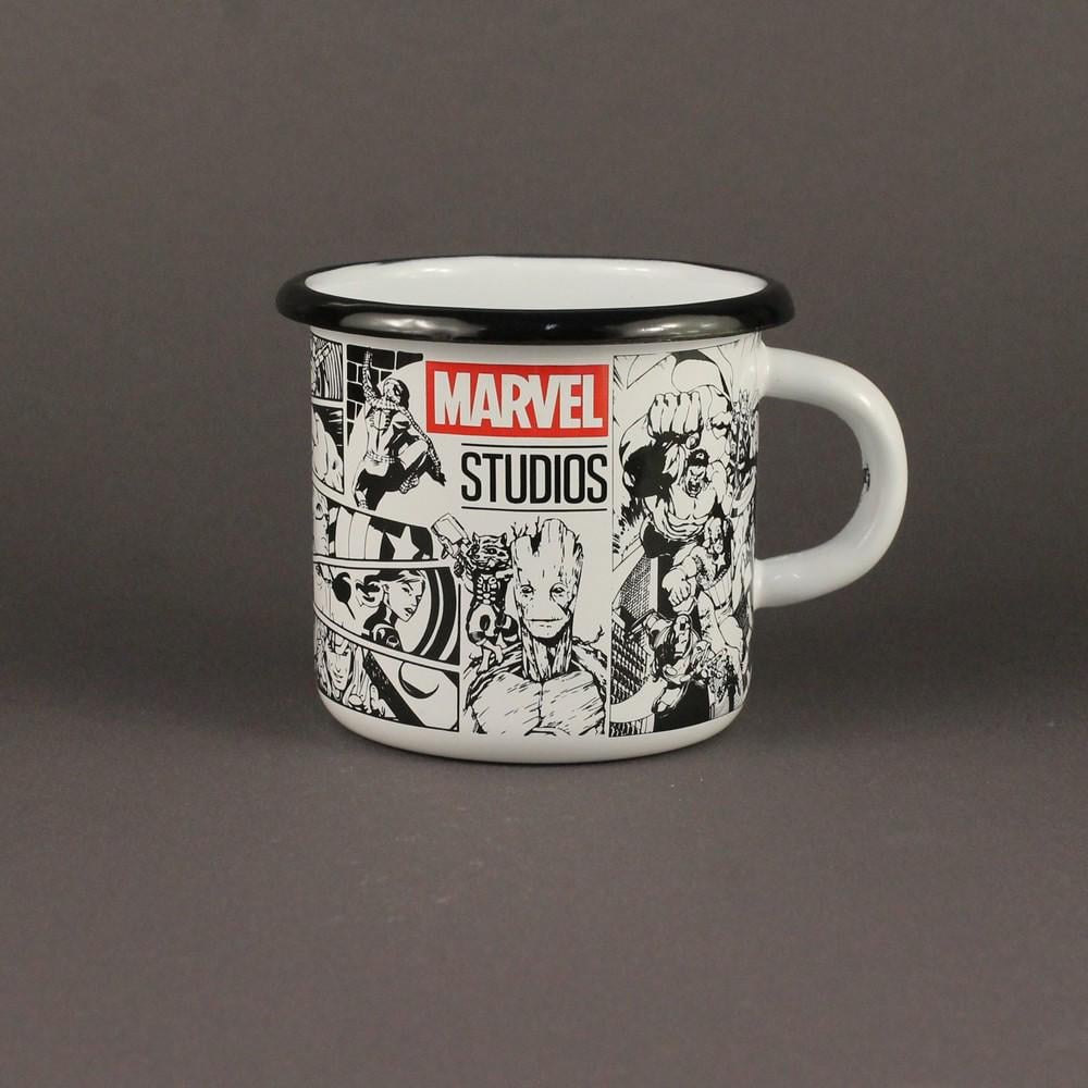 Кружка емальована Enamel mug з принтом Marvel 400 мл Білий