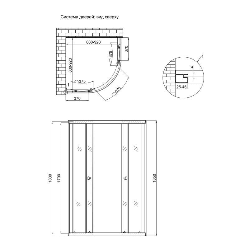 Душевая кабина Lidz Latwa SC90x90.SAT.LOW.GR (LLSC9090SATLOWGR2) - фото 2