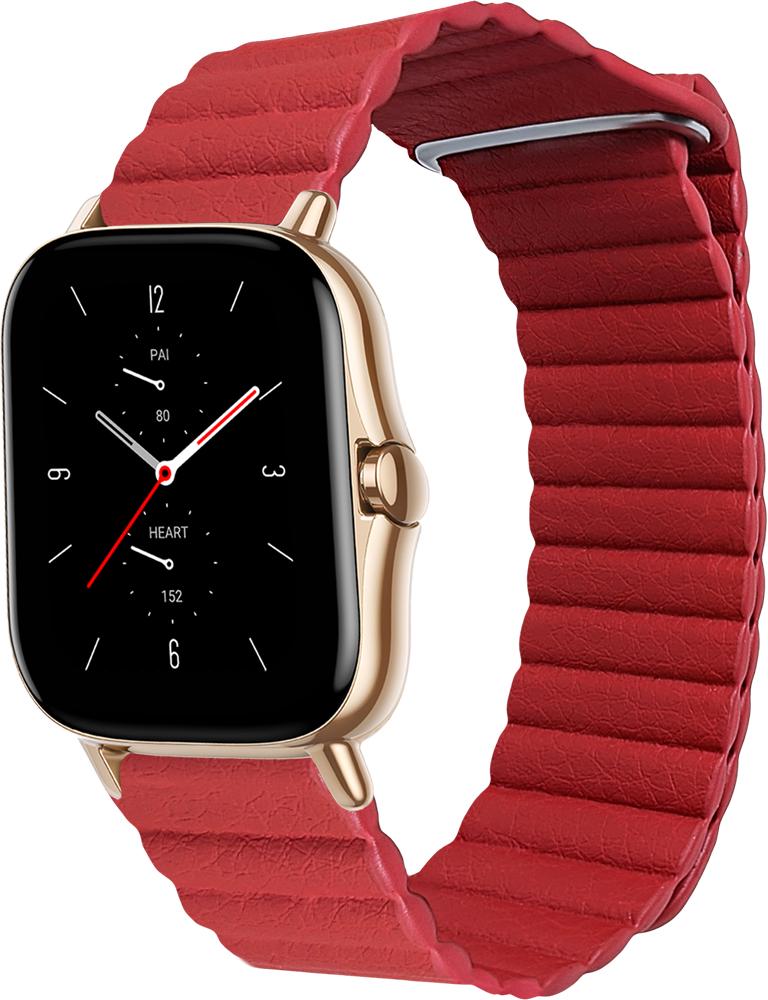 Ремешок кожаный Genis для Amazfit GTS 2 Red (26504-2D)