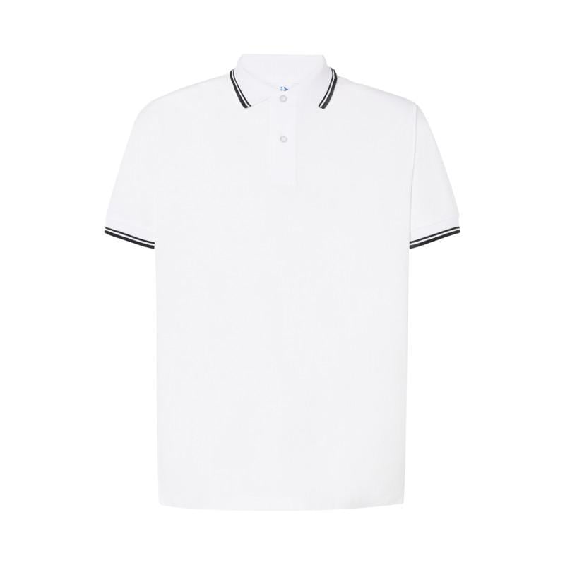 Поло JHK POLO REGULAR MAN CONTRAST XXL Бело-черный (BK/WH)