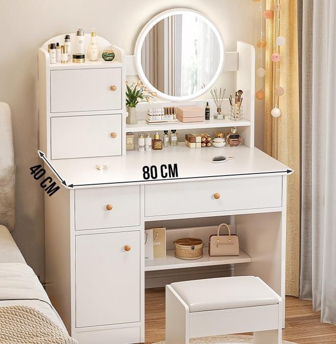 Столик для макіяжу TT811 із дзеркалом з LED підсвіткою та шафками 80х40х128 см Білий - фото 6 Столик для макіяжу TT811 із дзеркалом з LED підсвіткою та шафками 80х40х128 см Білий - фото 6