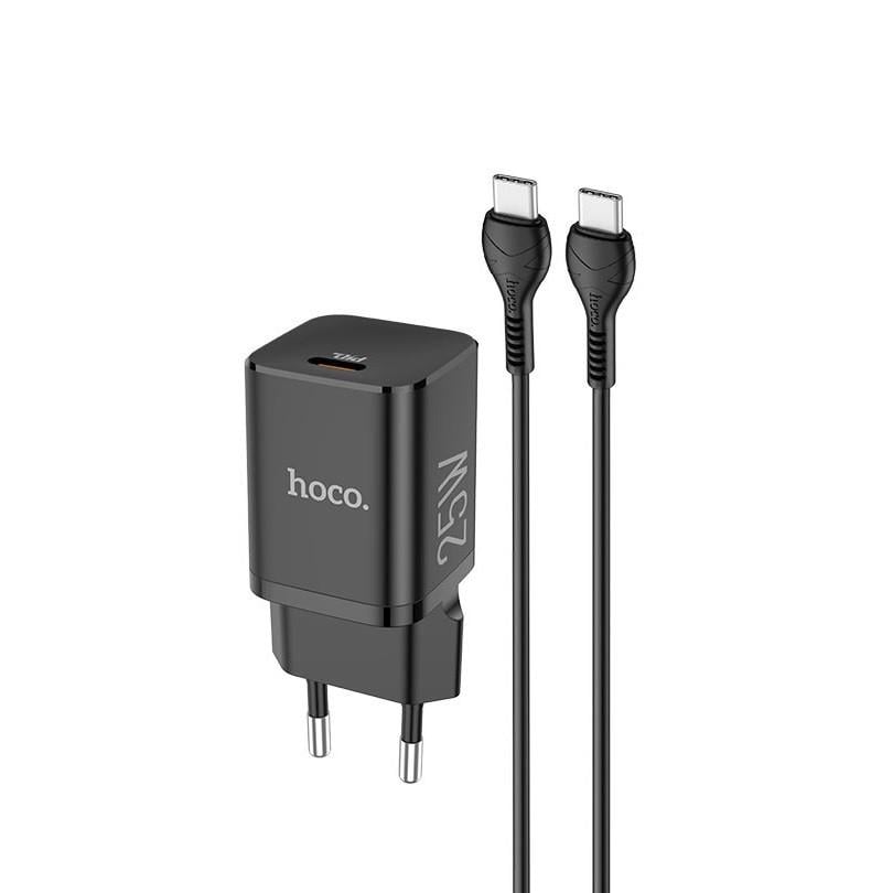 Зарядное устройство для телефонов Hoco N19 Rigorous PD25W и кабель Type-C-Type-C Black (1755413677)