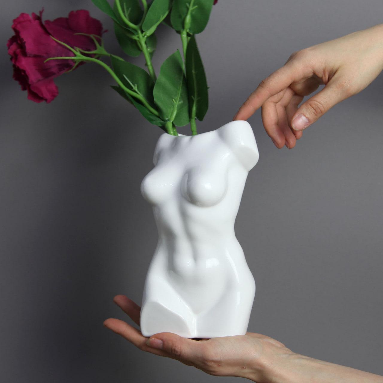 Ваза керамічна Nana ceramics Афродіта 20 см Білий матовий (2788480170)