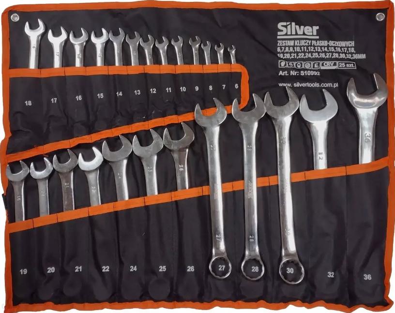 Набор комбинированных ключей Silver S10992 25 шт. 6-36 мм Набор комбинированных ключей Silver S10992 25 шт. 6-36 мм