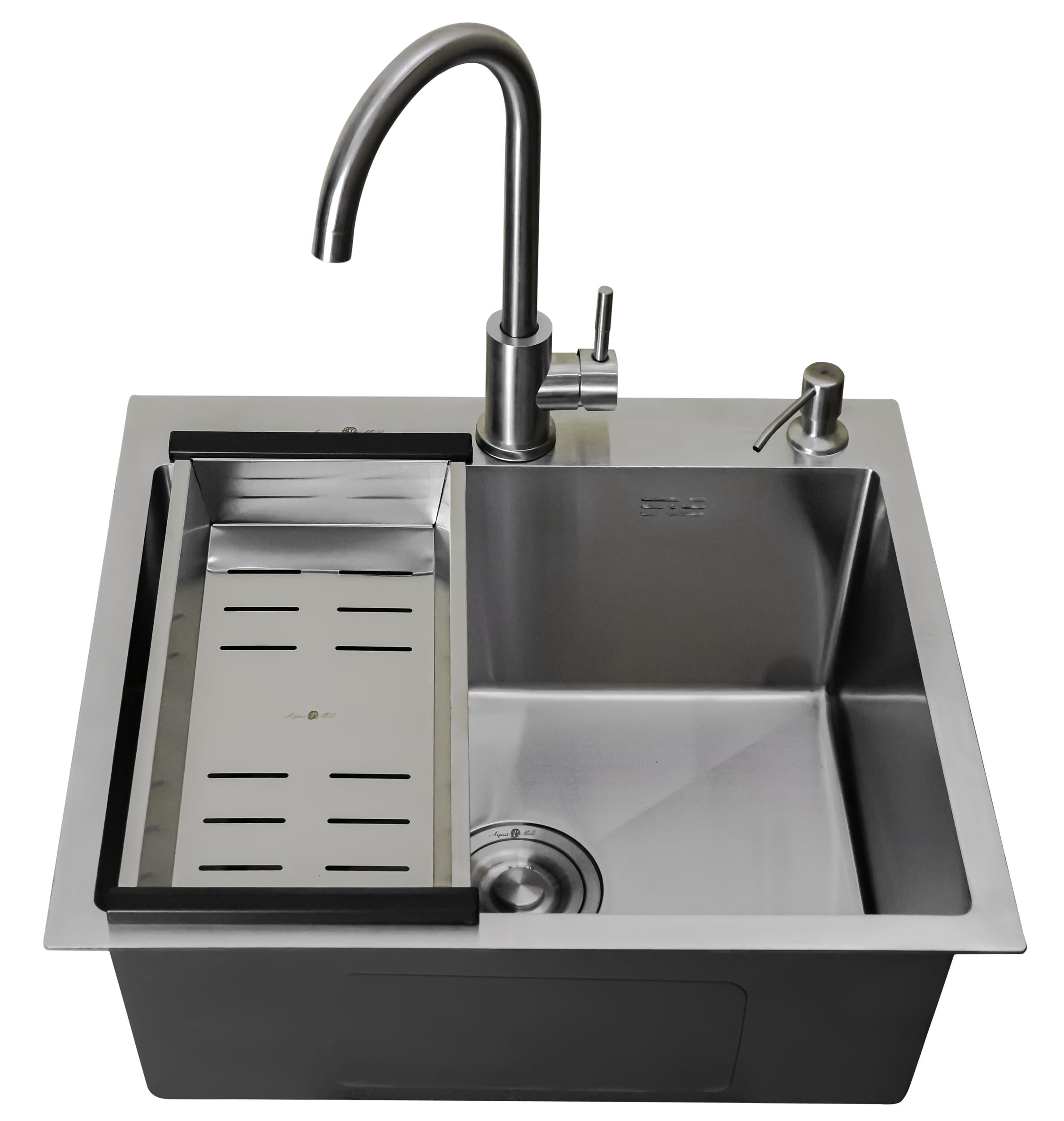 Мойка из нержавеющей стали AQUAMILL TIRANA 54 смеситель ARCO/дозатор/коландер