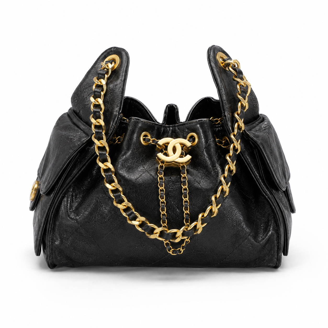 Сумка женская в стиле Chanel 25 Trend со стеганой фактурой Черный