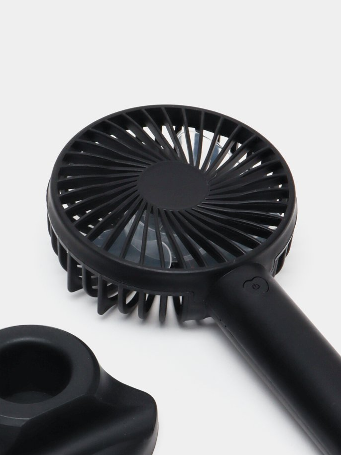 Вентилятор-мини ручной на аккумуляторе X-9 800 мАч USB 3 скорости съемная подставка Черный (38-чер-6372) - фото 8