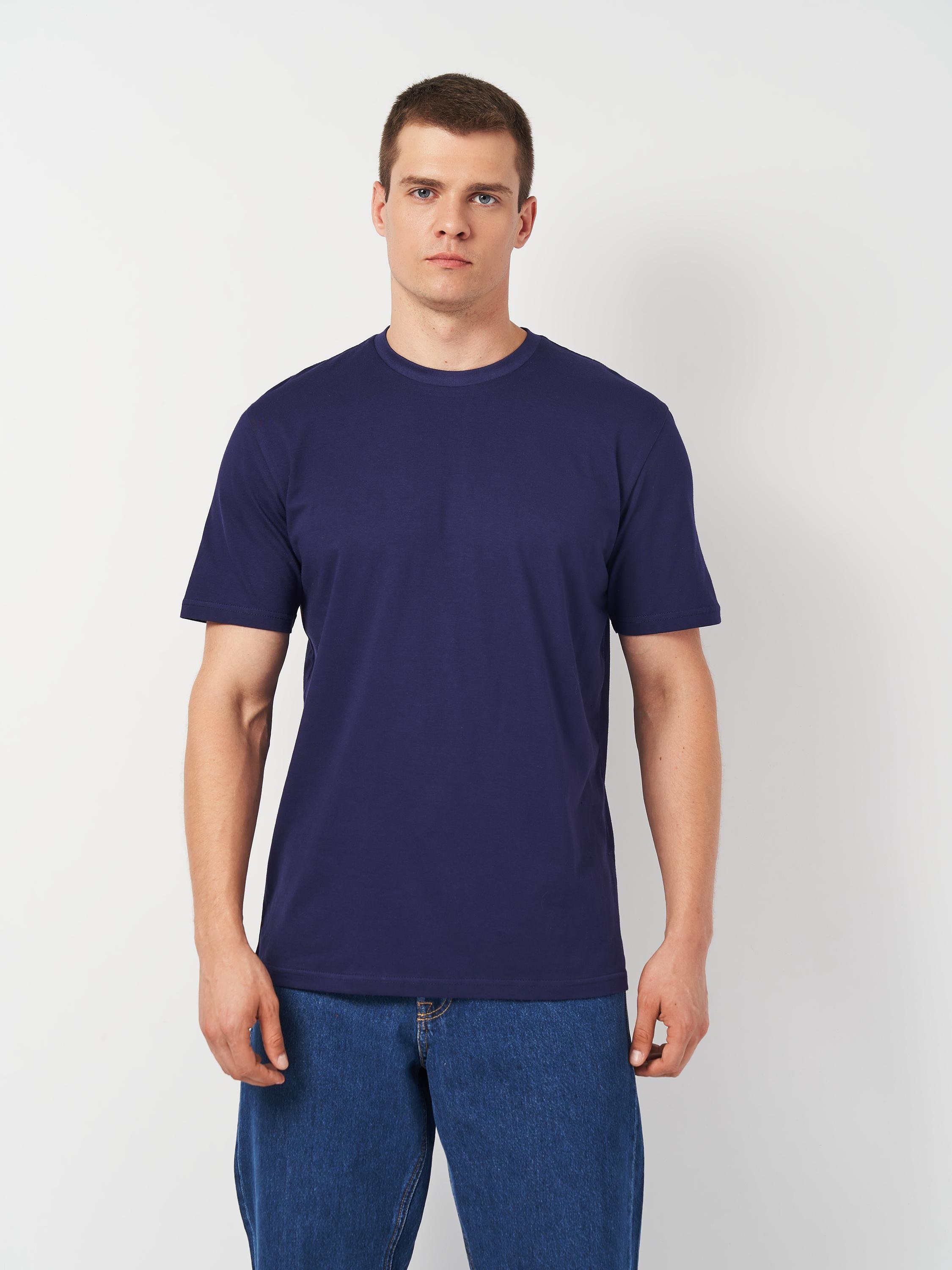 Футболка мужская однотонная ROZA 231101 XL Темно-синий (4824005701825) Футболка мужская однотонная ROZA 231101 XL Темно-синий (4824005701825)