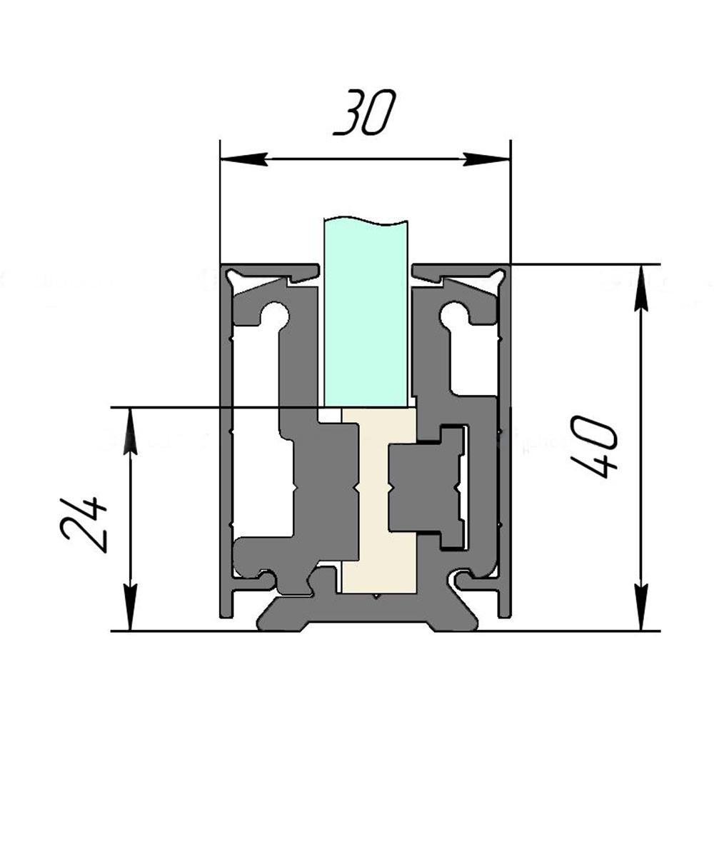 Профиль для стекла Клемный S-Mix КР-40 с подвижной клемой (1637885561) - фото 2