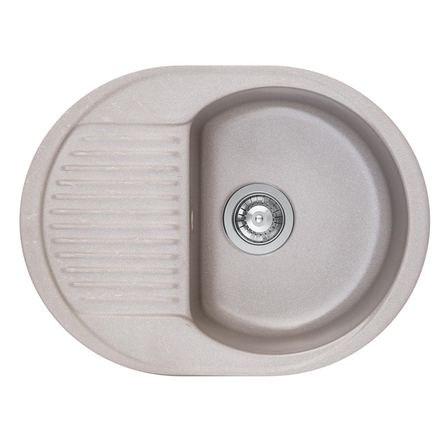 Гранитная мойка для кухни Platinum 6247 BORA глянец Серый муссон