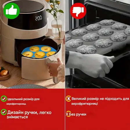 Форма для выпечки силиконовая и закусок в аэрогриле мафины 17 см Синий (TYQ-79) - фото 5 Форма для выпечки силиконовая и закусок в аэрогриле мафины 17 см Синий (TYQ-79) - фото 5