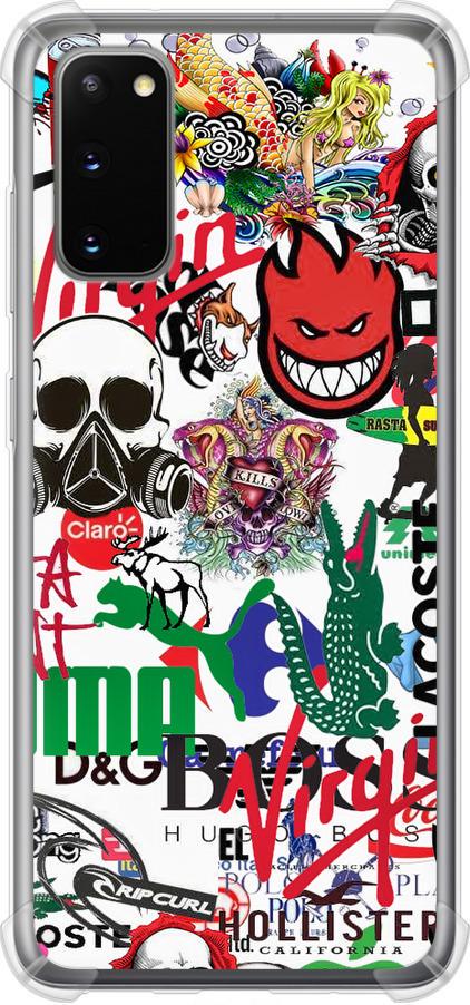 Чехол на Samsung Galaxy S20 Many different logos (4022sp-1824-42517)