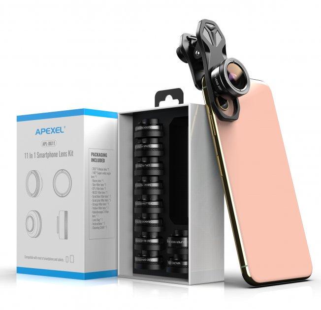 Набор фильтров и объективов Apexel APL-DG11 для смартфона 11в1 (A62225) - фото 3 Набор фильтров и объективов Apexel APL-DG11 для смартфона 11в1 (A62225) - фото 3