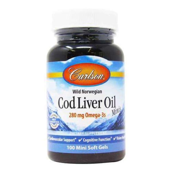 Жир из печени трески Carlson Cod Liver Oil 280 mg Omega-3s Minis 100 mini soft gels