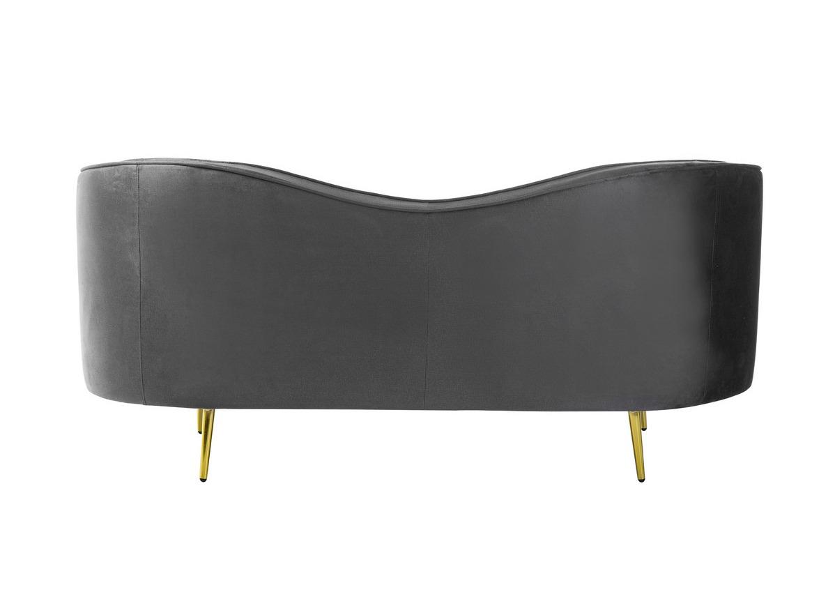 Диван-софа Vetro Mebel Моніка латунь/дерево/тканина велюр 1850х870х840 мм Золотий/Сірий - фото 4 Диван-софа Vetro Mebel Моніка латунь/дерево/тканина велюр 1850х870х840 мм Золотий/Сірий - фото 4