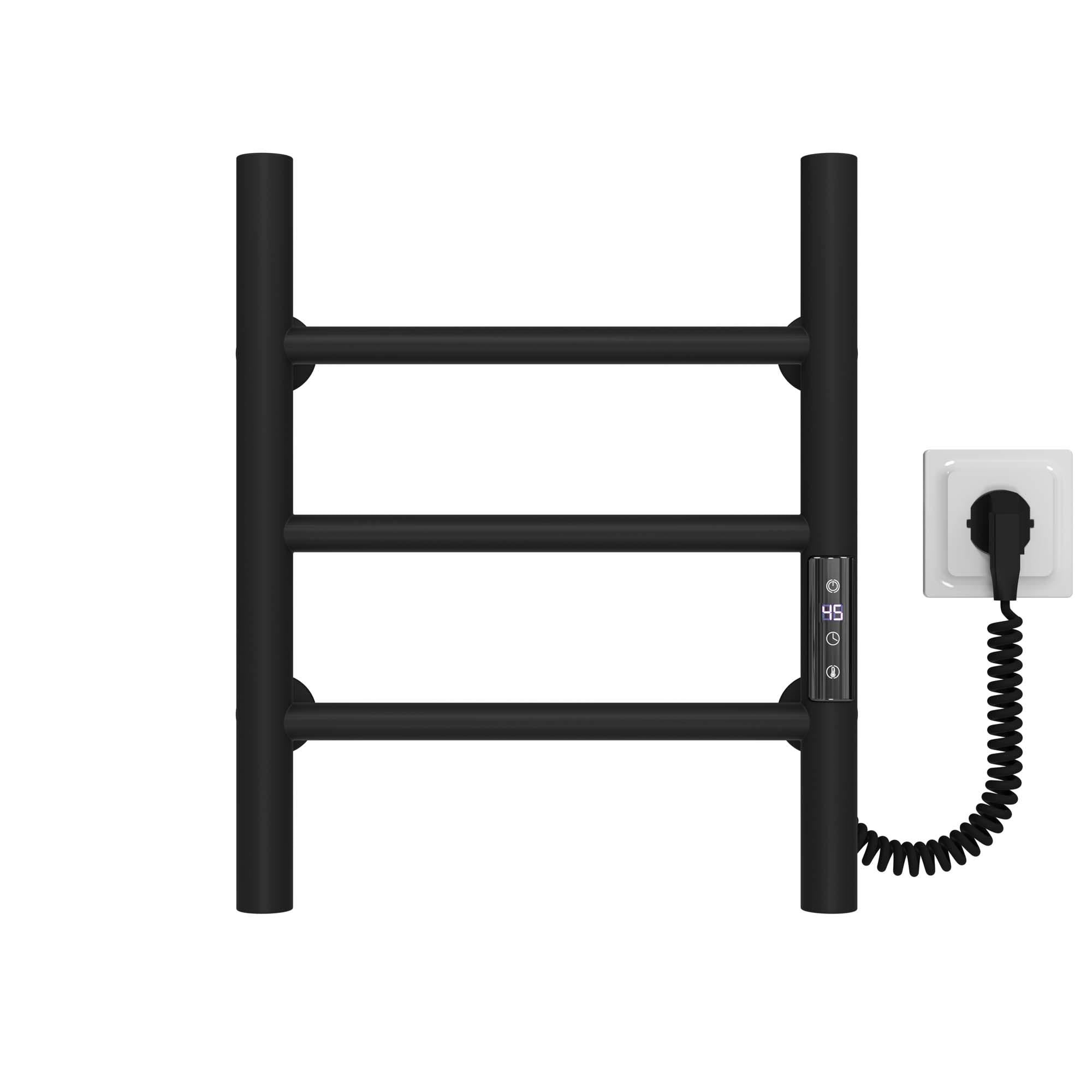 Полотенцесушитель электрический Deffi Орион П3 JD03 правое подключение нержавеющая сталь 300х400 мм Черный (C.OR.40.30.3.EBR1)